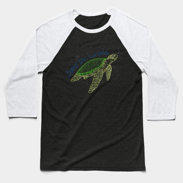 Save the turtles Baseball T-Shirt by BAB